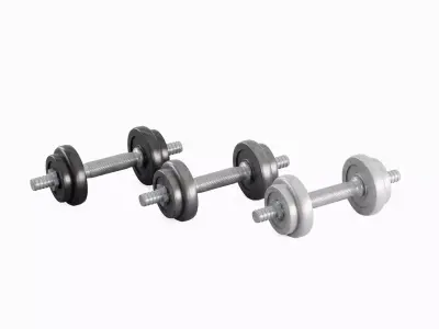 Metal Dumbbell Set Low-poly 3D model