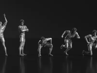 Rugby Poses 01  3D print model