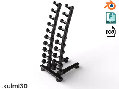 Gym Dumbell Set 004 3D model