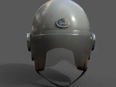 Helmet scifi racer Generic sport Color  Low-poly 3D model