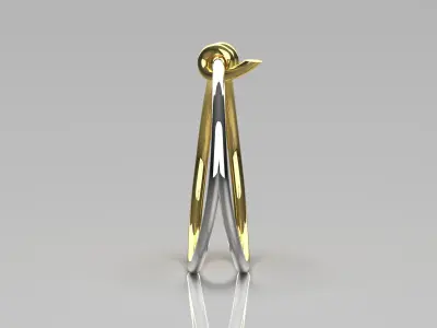 Two-tone gold bracelet with knot design bg0017 3D print model