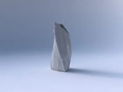 Vase twist tipped triangle with fine mosaic plates 3D print model