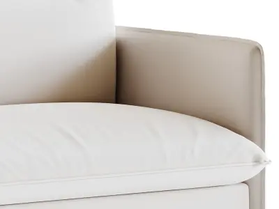 CORROY WHITE PERFORMANCE FABRIC CHAIR AND A HALF 3D model