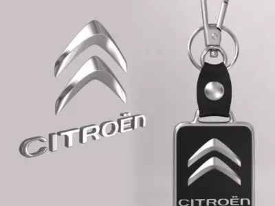 Citroen car logo keychain 3d model  3D model