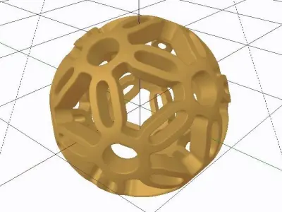 Spherical Pattern Symmetry Low-poly 3D model