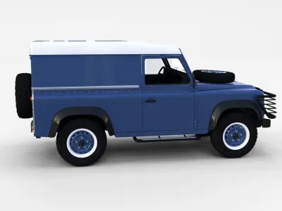 Land Rover Defender 90 Hard Top w interior rev 3D model