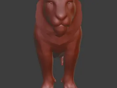 Tiger Base Mesh For games and animation Low-poly 3D model