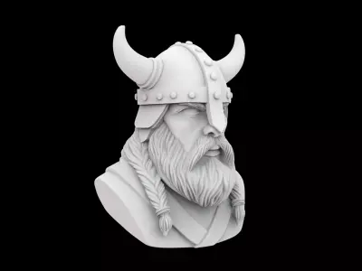 Viking Warrior Bust 3D Print Model 3D print model