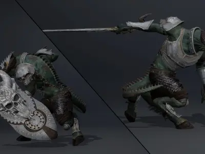 Ghost Swordman Arm2 Brutal Low-poly 3D model