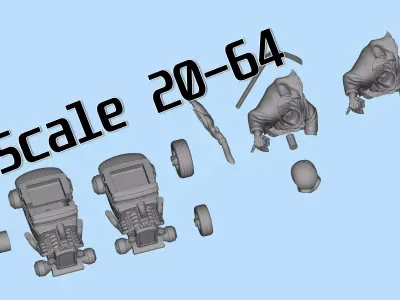 Grim Reaper Hot Rod STL Car Model 3D print model