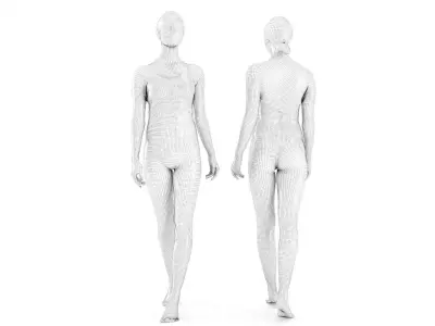 Slim sporty woman 107 Low-poly 3D model