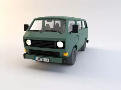 VW T3 Syncro - Offroad Car - Volkswagen Transporter 1990 3D model