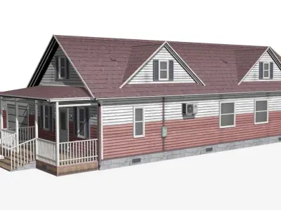 House Low-poly 3D model 11