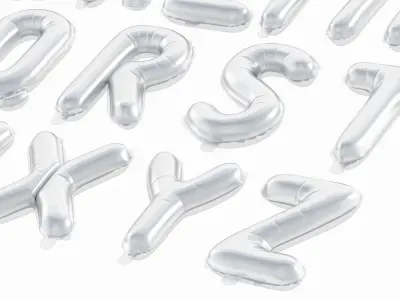Balloon Alphabet Silver 3D model