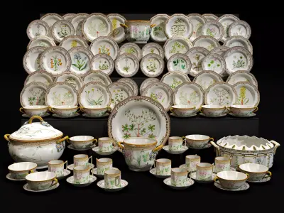 Porcelain table service 3D model