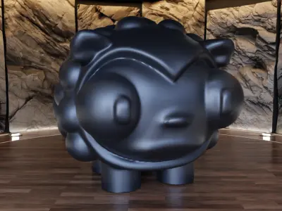 Bubbles Sheep Figure Fan Art Toy  3D print model