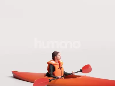 Humano Woman kayaking -2505-044-3631 3D model