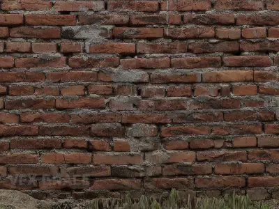 Red Brick Wall 002 3D model