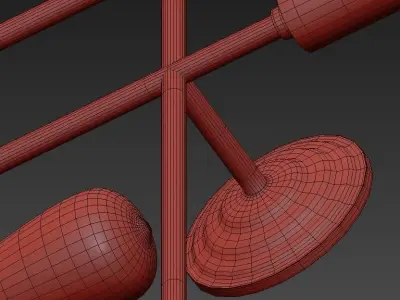 LOFT 1 lamp with two rods 3D model