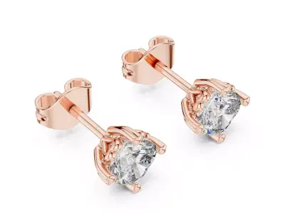 Elegant Diamond Stud Earrings 3DM STL Files  3D print model