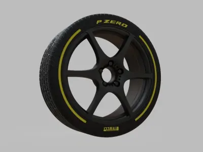 Miniature Konig Tandem Rim and Tire - 3D Print - No Textures 3D print model