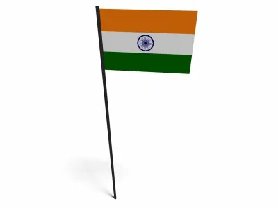 Animated Indian flag Free 3D model