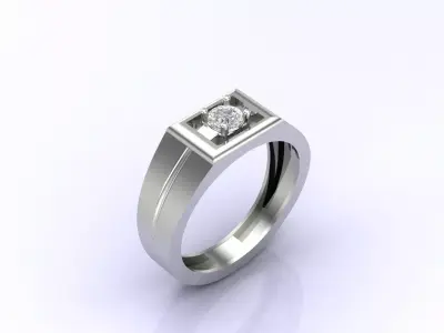 Print Ready STL 3DM  Gents Rings Diamond Men Ring  3D print model 144