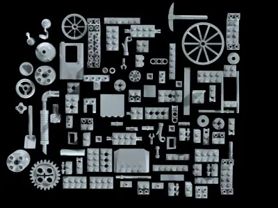 Lego Library  Models Bevels production style 3D model