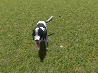 Simple Dog Border Collie Low-poly 3D model