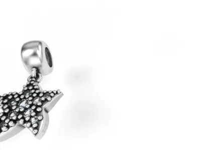 Starfish Charm with Gems 3D print model