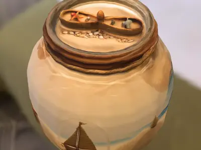 Decorative Nautical Jar Low-poly 3D model