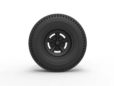 Rear wheel of old school dragster 3D print model