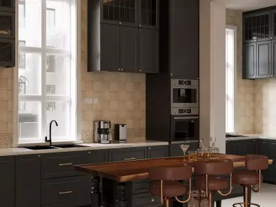 Livingroom and Kitchen  3D model