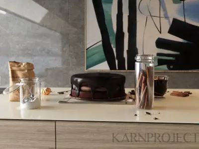 Kitchen Set and Island with Modern Style 3D model