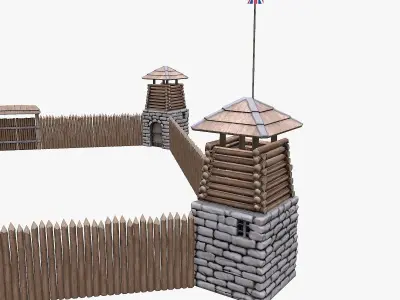 Fort NorthAmerica Low-poly 3D model