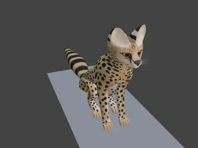 Serval Cat Game Ready Model Unreal Engine  3D model