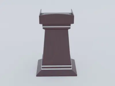 Lectern wooden podium Low-poly 3D model