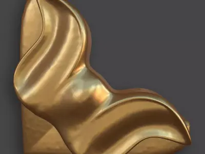 Ornamental Corner Set- Vol08 - Clean Quad Mesh - 4K PBR Texture 3D model