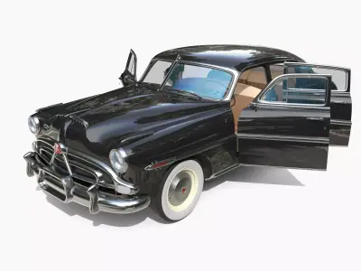 4 Door Hudson Hornet with interior v3 3D model