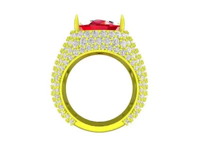 Luxury Korean Style Oval Diamond Men Ring 3D Model A7609 3D print model