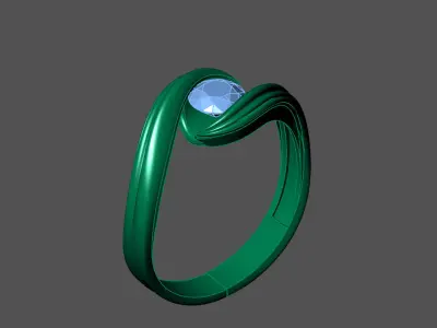 Womens Rings With Stone Ring Ready STL 3DM Models Rings women 3D print model 16