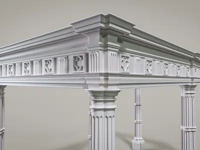 Highpoly Gothic Column - type 1 3D model