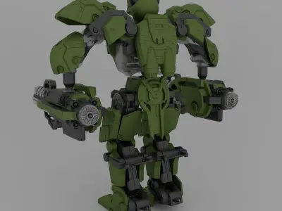 Walejaw Mecha Robot Character Animations Free 3D model