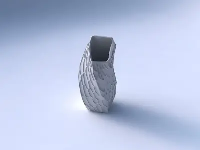 Vase twisted bent quadratic with organic dents 3D print model