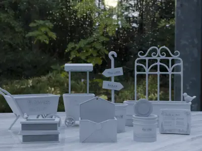 gardening flower vases set 3d printable model 3D print model