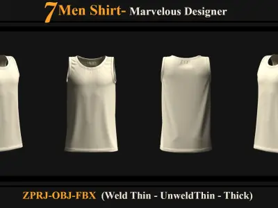 7 Men Shirt 3D model
