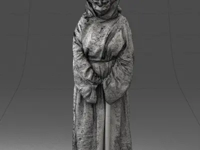 000305 Alien Monk with Staff 1101 3dp 3D print model