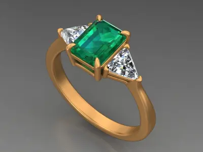 Ring fashion silver gold 3D print model