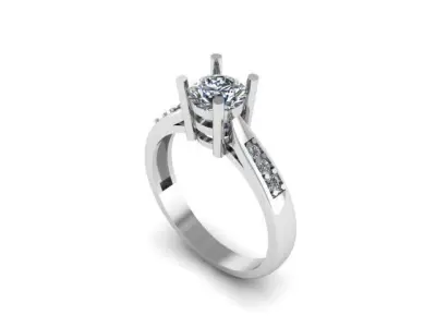 solitair ring for daimonds 3D print model