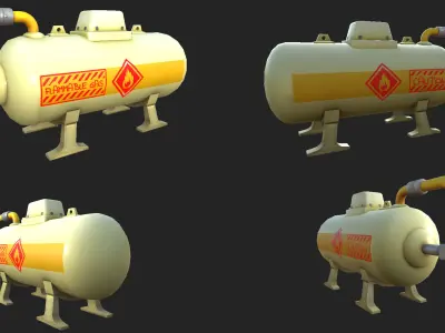 Stylized Gas Tank 01 Free low-poly 3D model